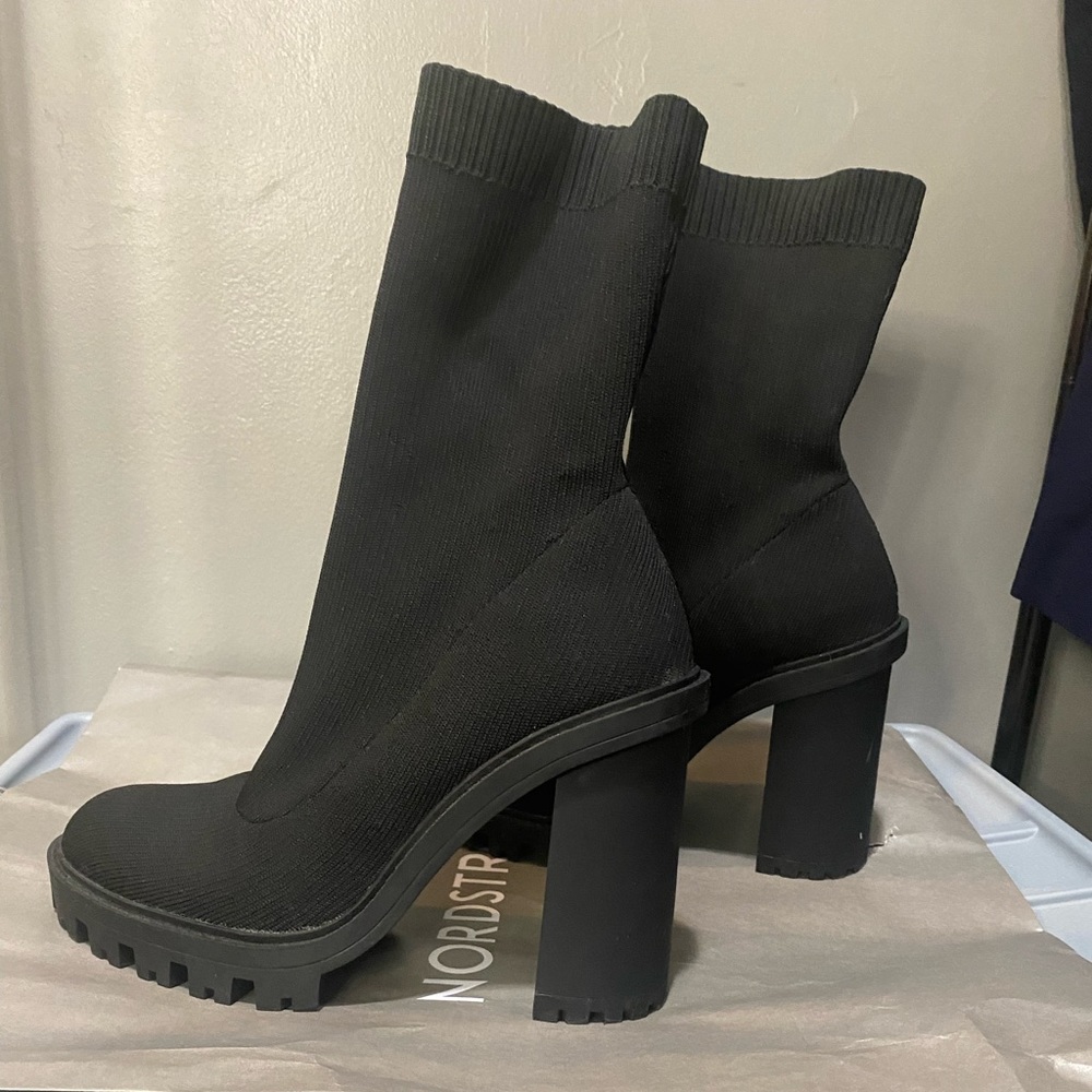 sock heeled booties size 10